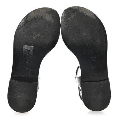 Louis Vuitton Calfskin Monogram Nomad Flat Sandals 36.5 Black 6 of 10