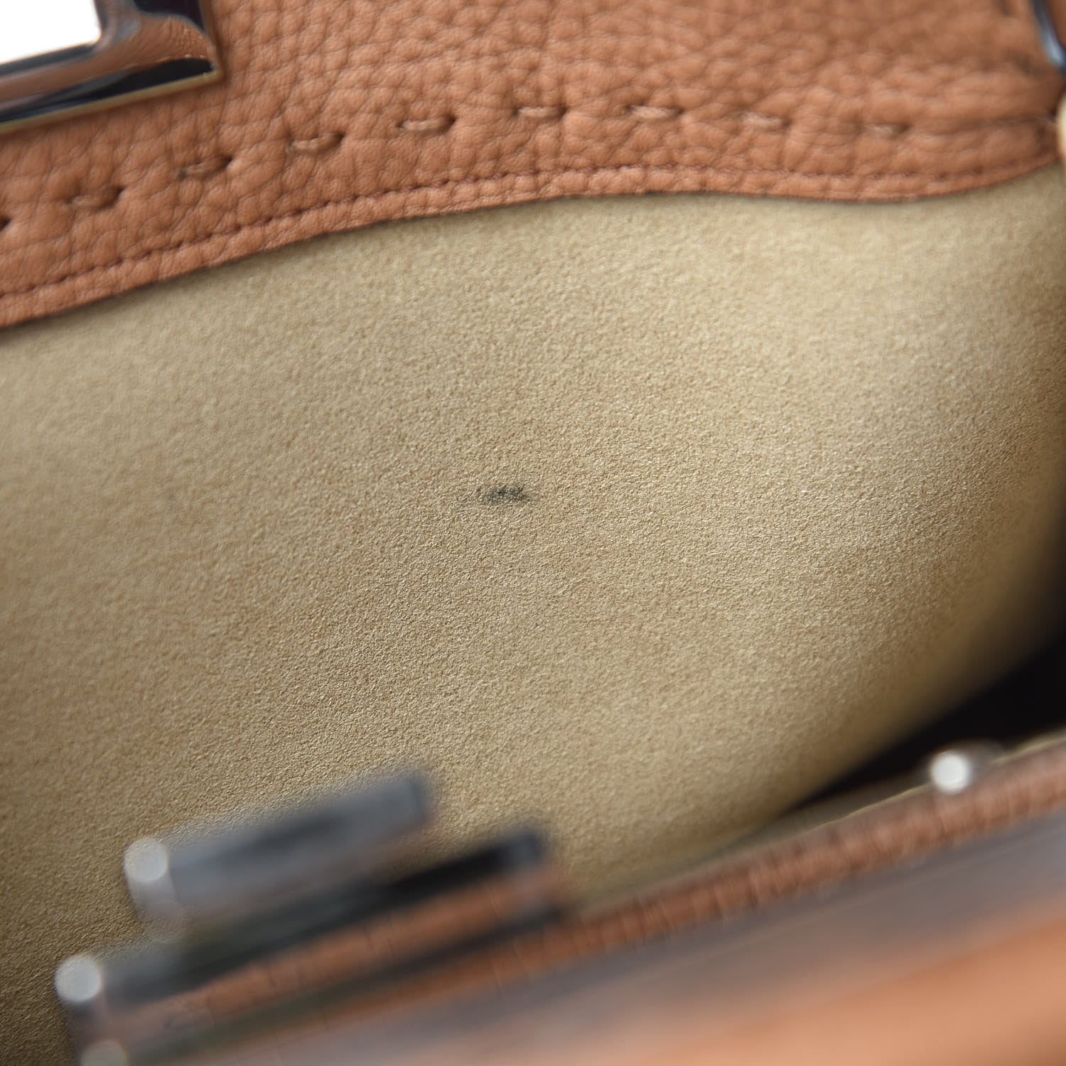 Fendi Cuoio Romano Selleria Bi-Color Medium Peekaboo Iconic Satchel Mou Deserto 17 of 17