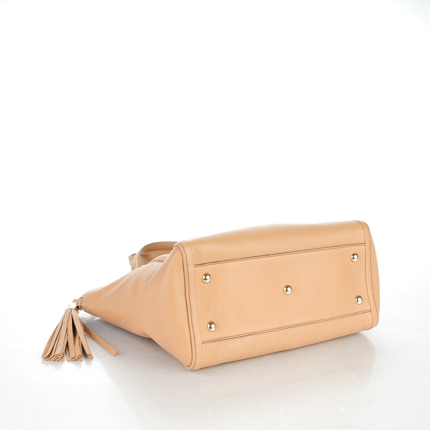 Gucci Pebbled Calfskin Small Soho Top Handle Bag Camelia 4 of 7