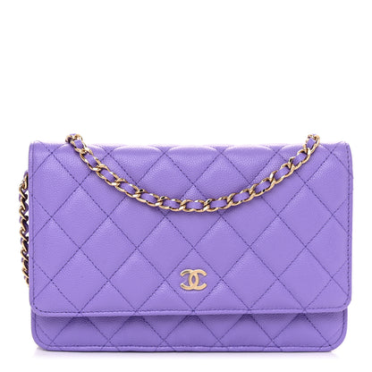 Chanel Caviar Quilted Wallet on Chain WOC Purple 1 of 13