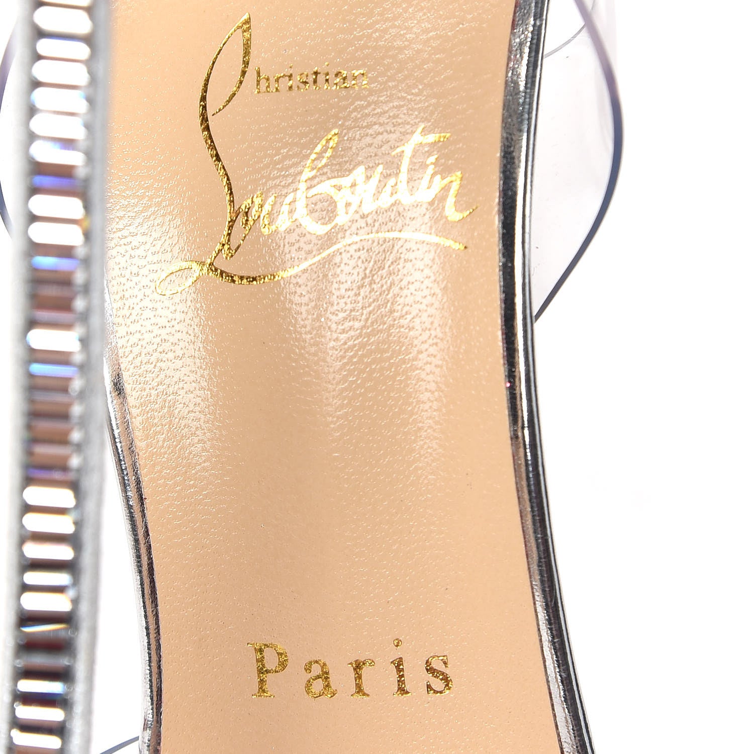Christian Louboutin Kid PVC Nosy Strass 100 Pumps 37 Silver 7 of 8