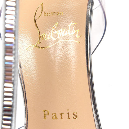 Christian Louboutin Kid PVC Nosy Strass 100 Pumps 37 Silver 7 of 8