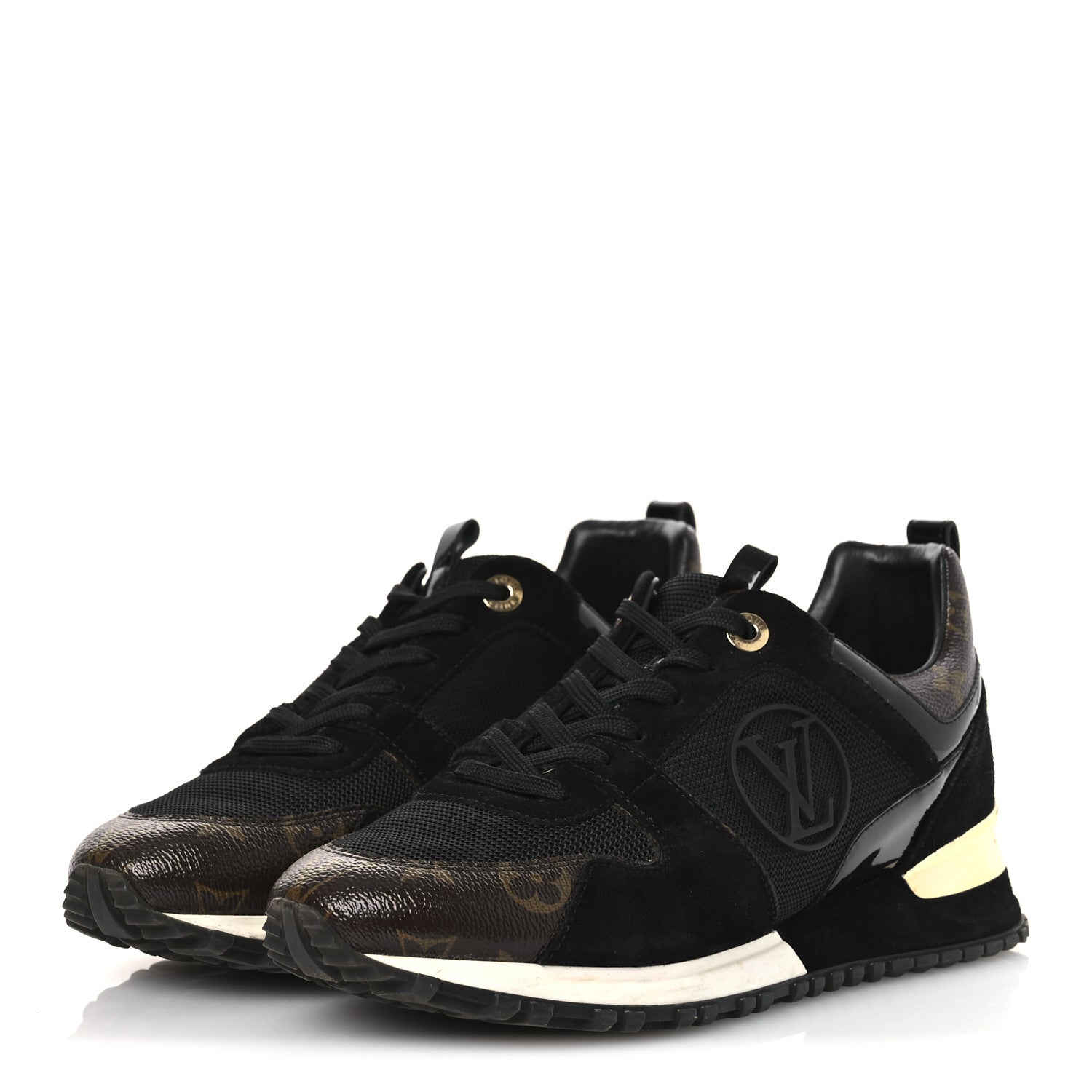 Louis Vuitton Suede Monogram Run Away Sneakers 38.5 Black 8 of 32