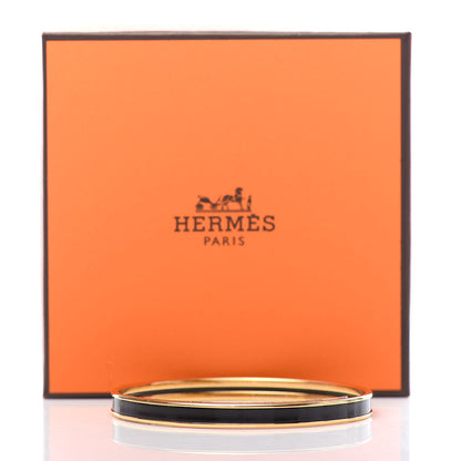 Hermes Enamel Printed Extra Narrow Printed Bracelet 62 Black 6 of 6