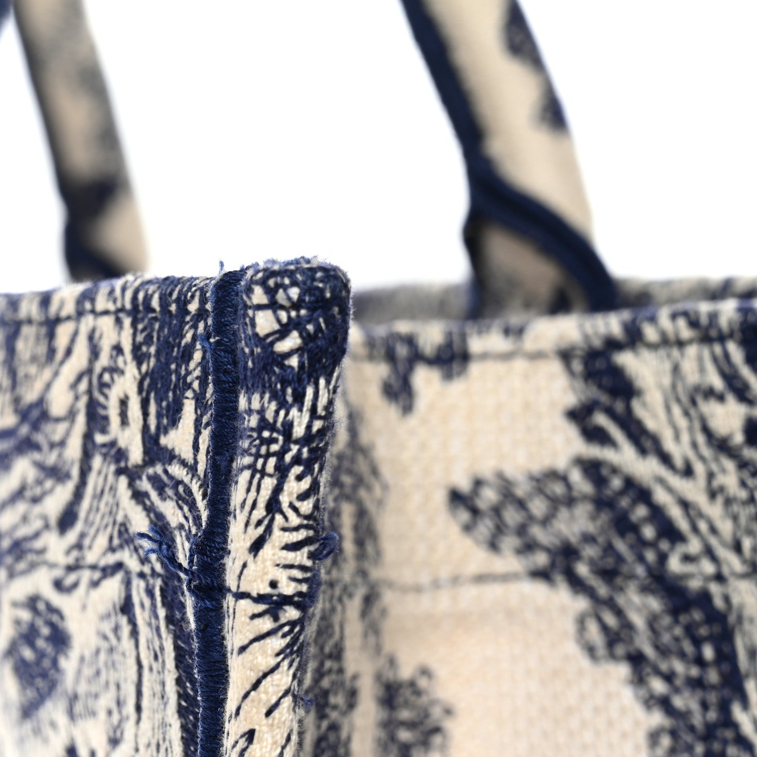 Christian Dior Canvas Embroidered Large Dioriviera Toile De Jouy Book Tote Blue 22 of 27