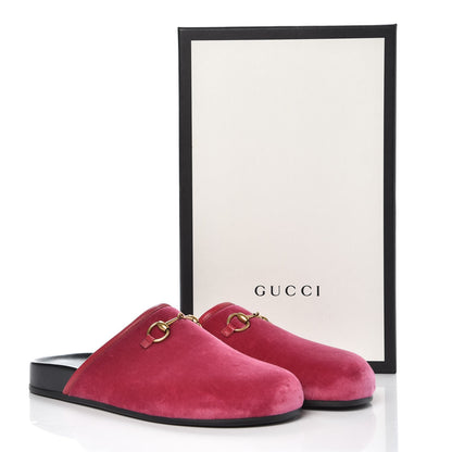 Gucci Softy Velvet Malaga Kid Womens Horsebit River Slippers 38 Light Raspberry Rose 8 of 8