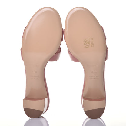 Hermes Epsom Oasis Sandals 37.5 Rose Aube 5 of 9