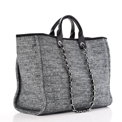 Chanel Canvas Large Deauville Tote Charcoal 3 of 8