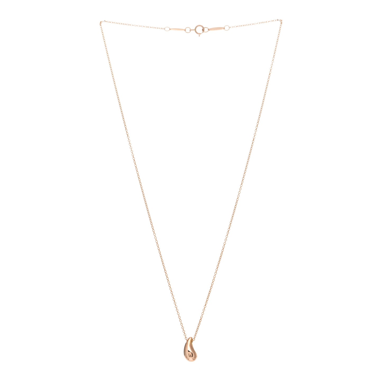 18K Rose Gold 12mm Elsa Peretti Teardrop Pendant Necklace