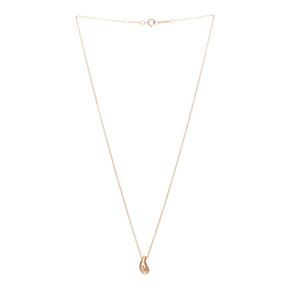 Tiffany 18K Rose Gold 12mm Elsa Peretti Teardrop Pendant Necklace 2 of 3