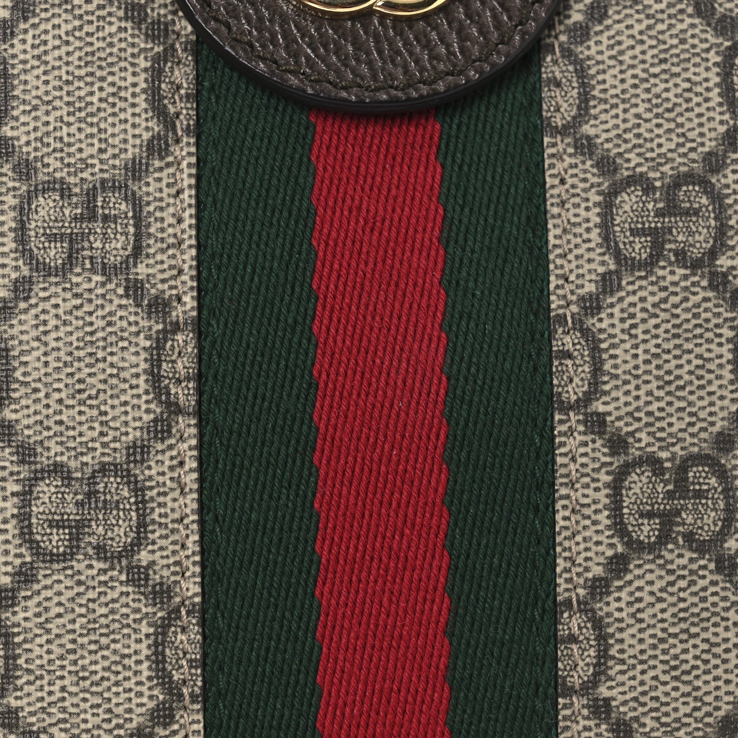 Gucci GG Supreme Monogram Web Mini Ophidia Round Shoulder Bag Brown 8 of 10