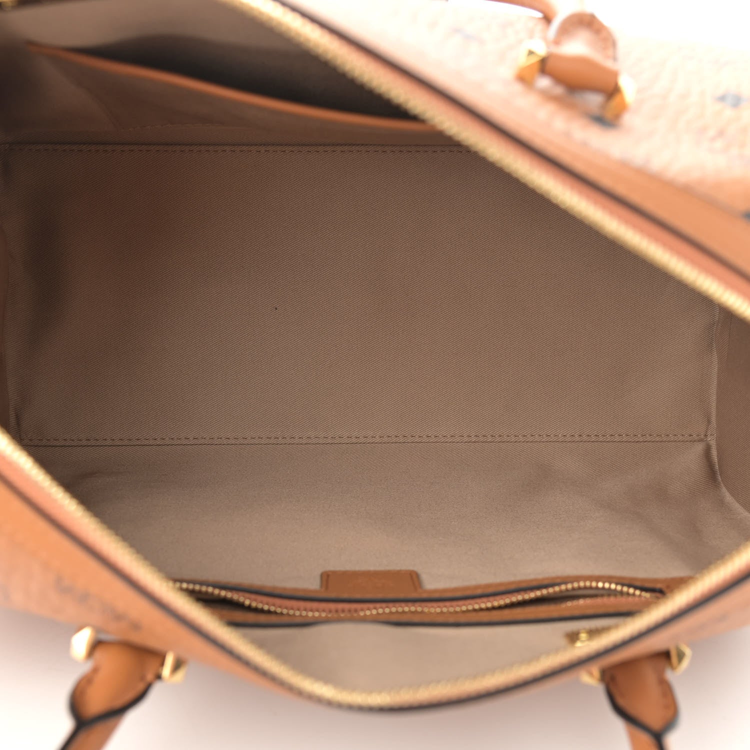 MCM Visetos Medium Boston Bag Cognac 4 of 11