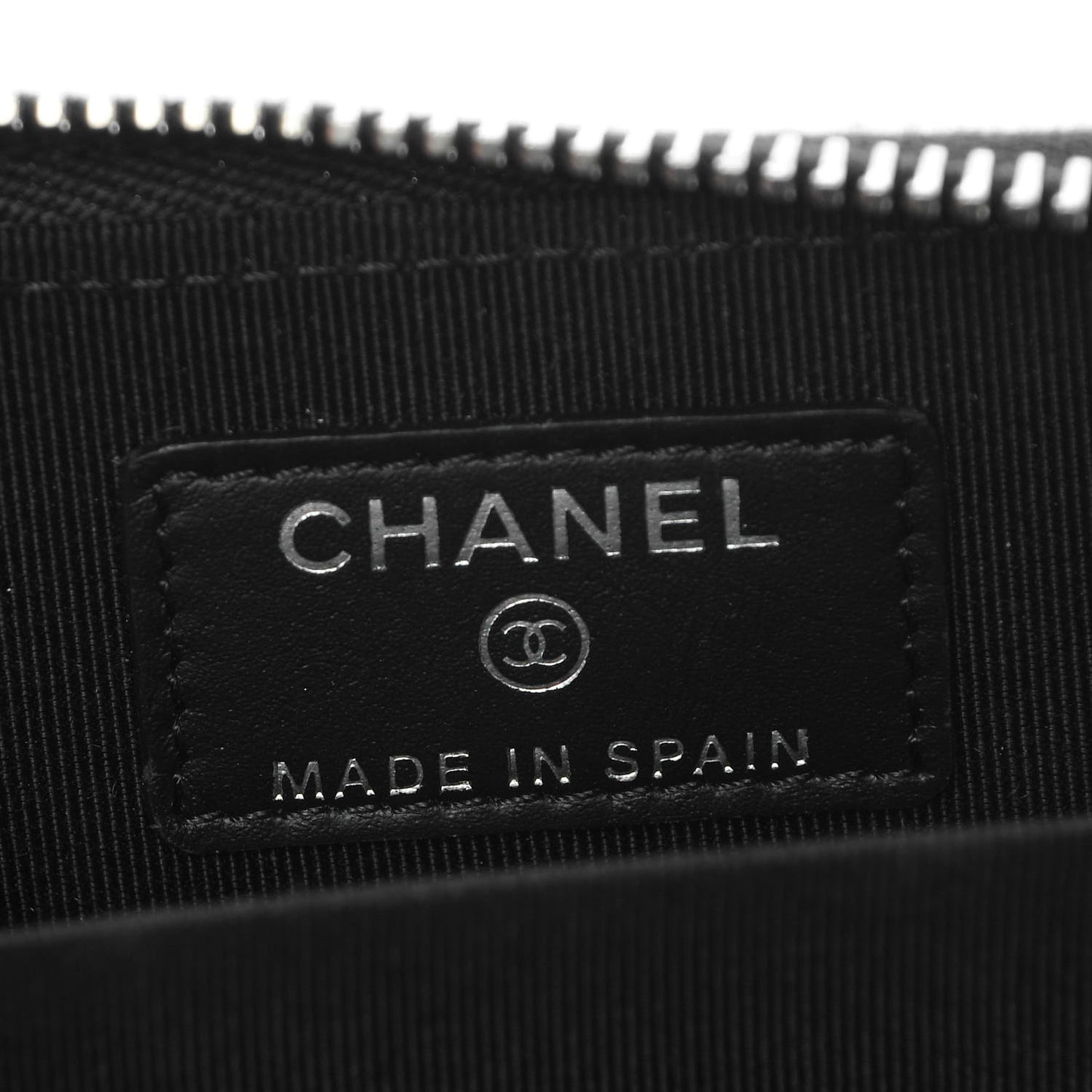 Patent Calfskin Quilted Zip Coin Purse Black
