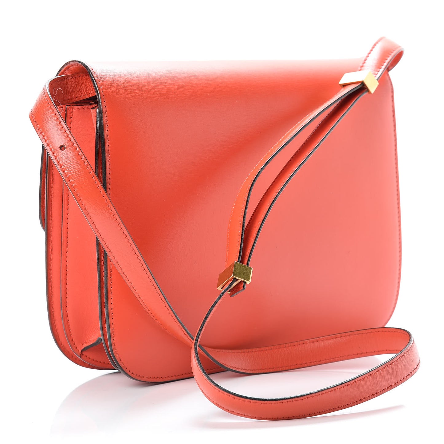 Box Calfskin Medium Classic Box Flap Bag Poppy