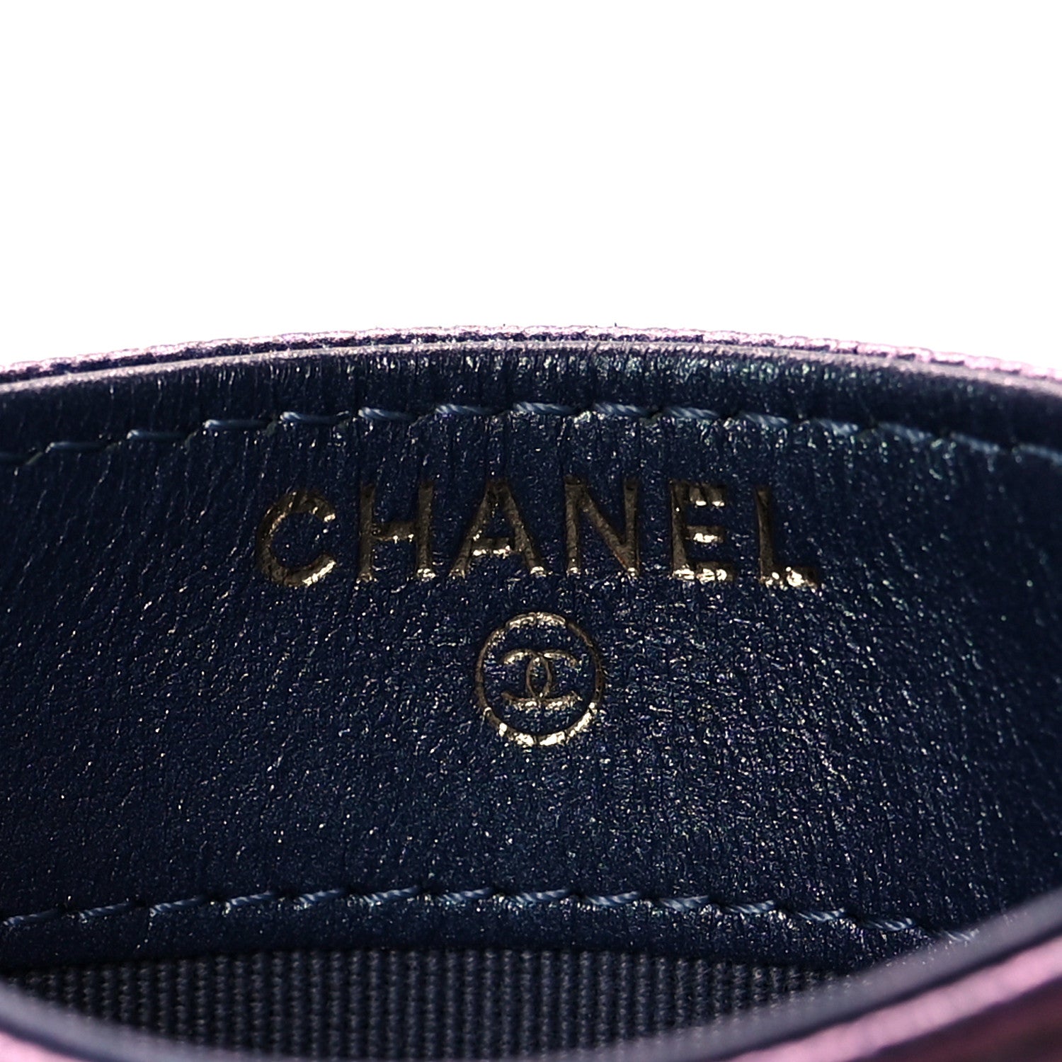 Chanel Iridescent Caviar Quilted Card Holder Dark Blue 6 of 9