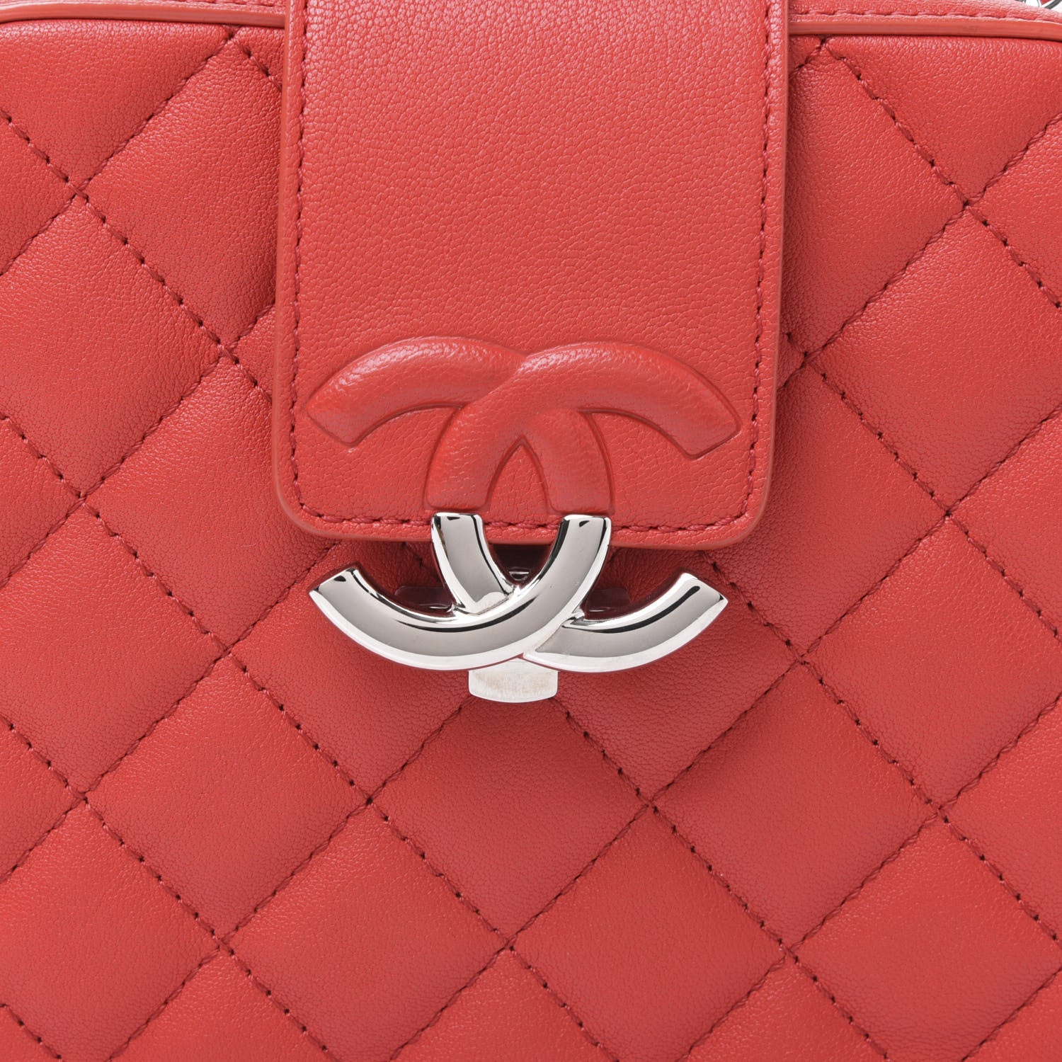 Chanel Lambskin Quilted Mini CC Box Camera Bag Red 9 of 10