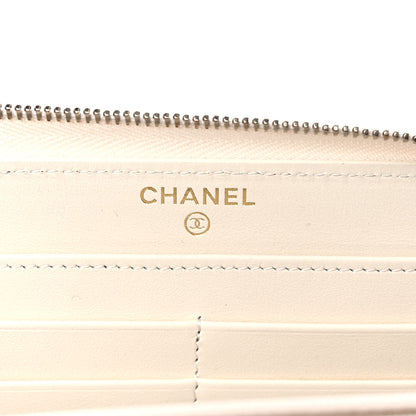 Chanel Caviar Quilted Large Gusset Zip Around Wallet White 6 of 17