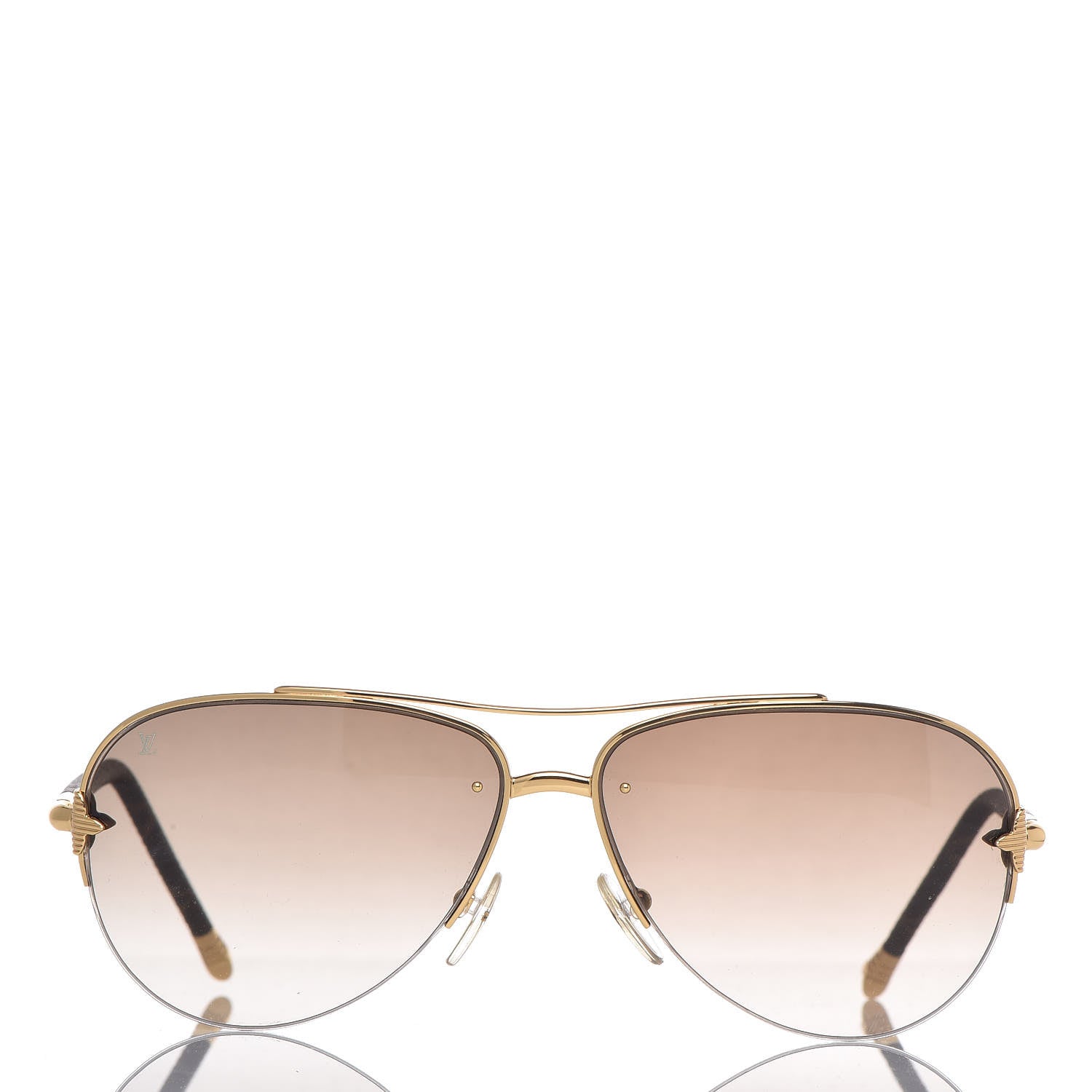 Louis Vuitton Monogram Petite Viola Pilote Aviator Sunglasses Z0571U Brown 2 of 7
