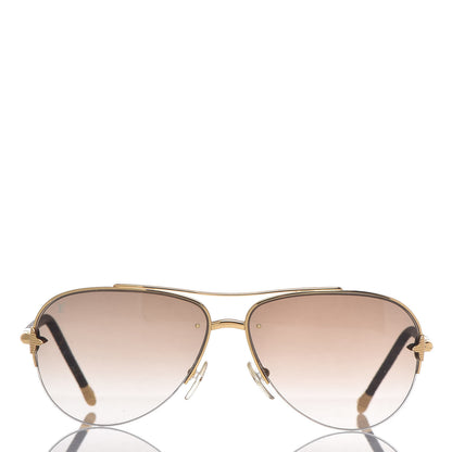 Louis Vuitton Monogram Petite Viola Pilote Aviator Sunglasses Z0571U Brown 2 of 7