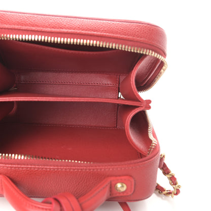 Chanel Caviar Quilted Small CC Filigree Vanity Case Red 5 of 13