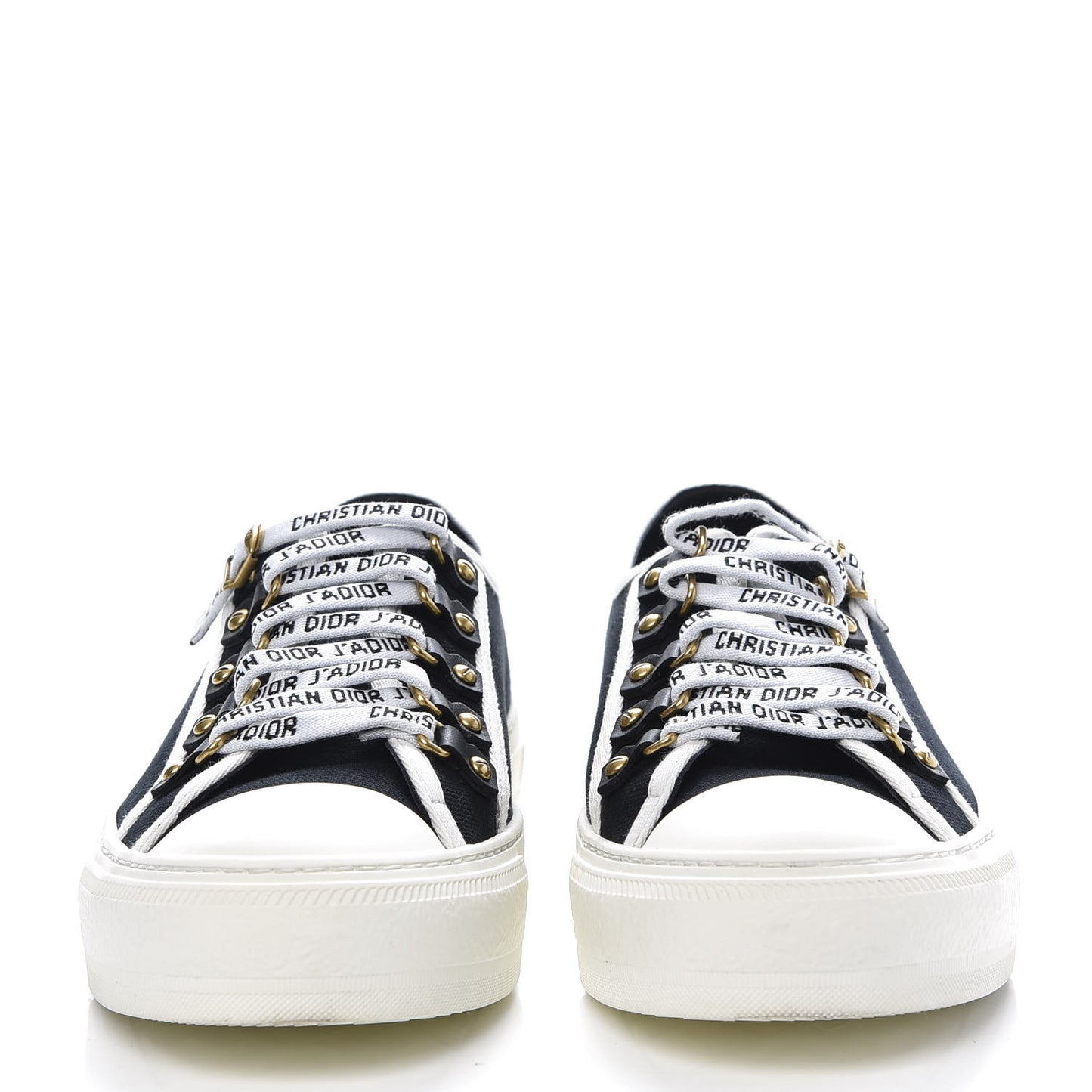 Canvas Walk'N'Dior Low Top Sneakers 37.5 Black