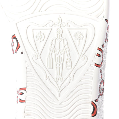 Gucci Calfskin GucciGhost Print Mens Ace Sneakers 9 White Hibiscus Red 9 of 12