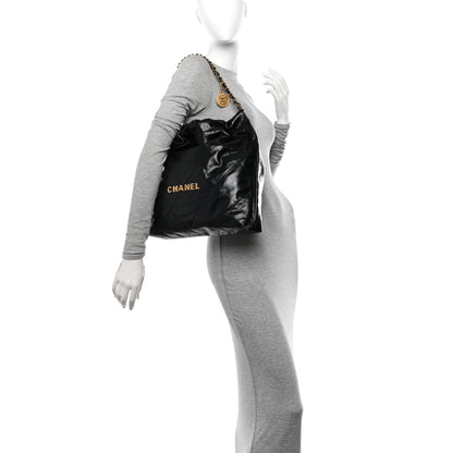 Chanel Shiny Calfskin Quilted Chanel 22 Black 2 of 10