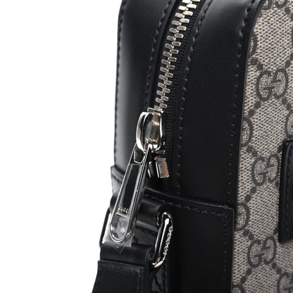 Gucci GG Supreme Monogram Flat Messenger Bag Black 12 of 15