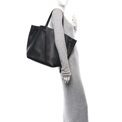 Celine Soft Grained Calfskin Small Belt Cabas Phantom Black 2 of 10