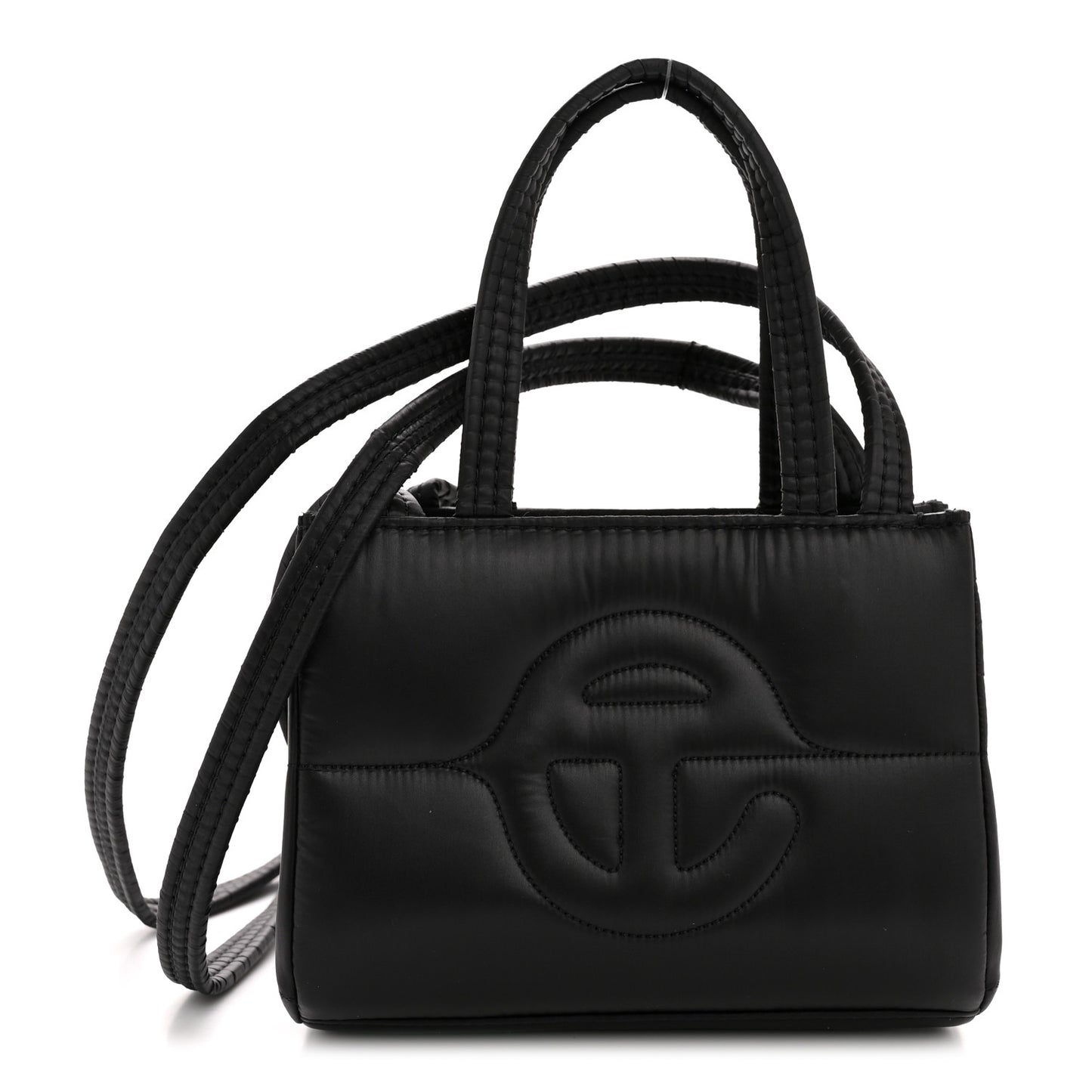 Nylon Small Puff Shopping Bag Black