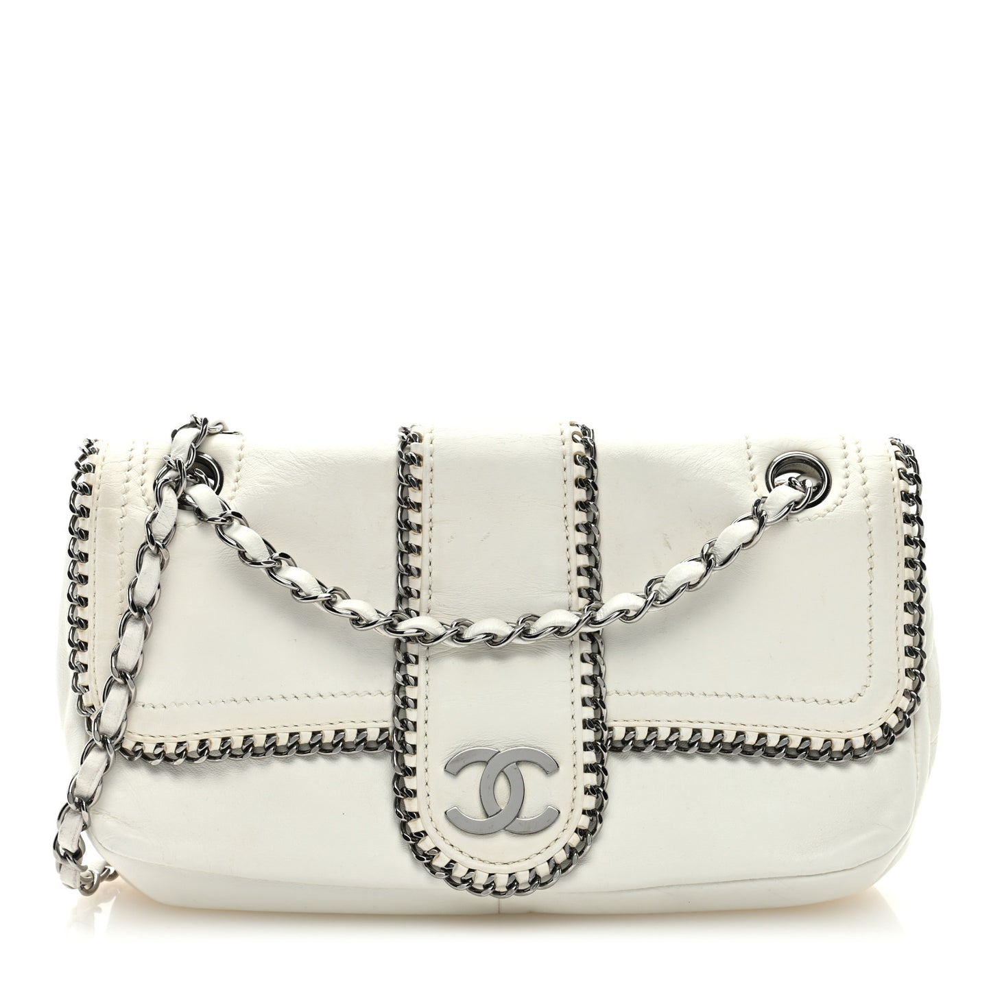 Lambskin Medium Madison Flap White