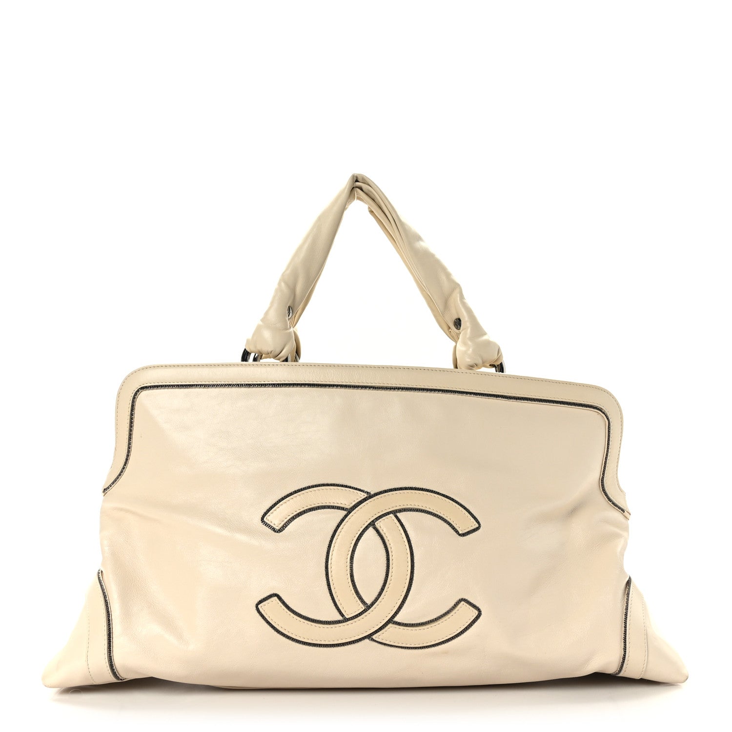 Chanel Lambskin East West Soho Shopper White 1 of 9