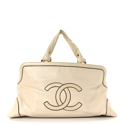 Chanel Lambskin East West Soho Shopper White 1 of 9