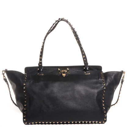 Valentino Garavani Vitello Medium Rockstud Tote Black 1 of 9