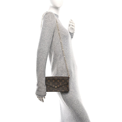 Louis Vuitton Monogram Pochette Felicie Chain Wallet Fuchsia 2 of 13