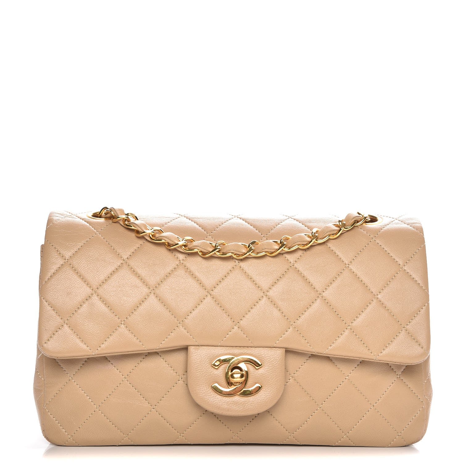 Chanel Lambskin Quilted Small Double Flap Beige 1 of 10