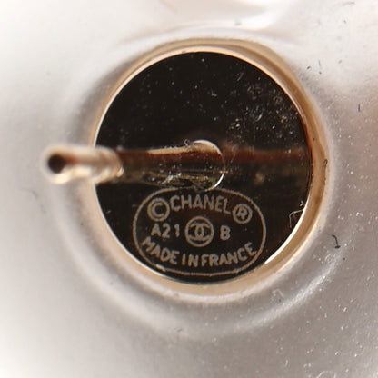 Chanel Pearl Crystal CC Heart Earrings Gold 4 of 4