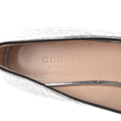 Gucci Galassia GG Marmont Fringe 50mm Loafer Pumps 37.5 Argento 9 of 11