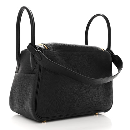 Hermes Taurillon Clemence Lindy 26 Black 3 of 11