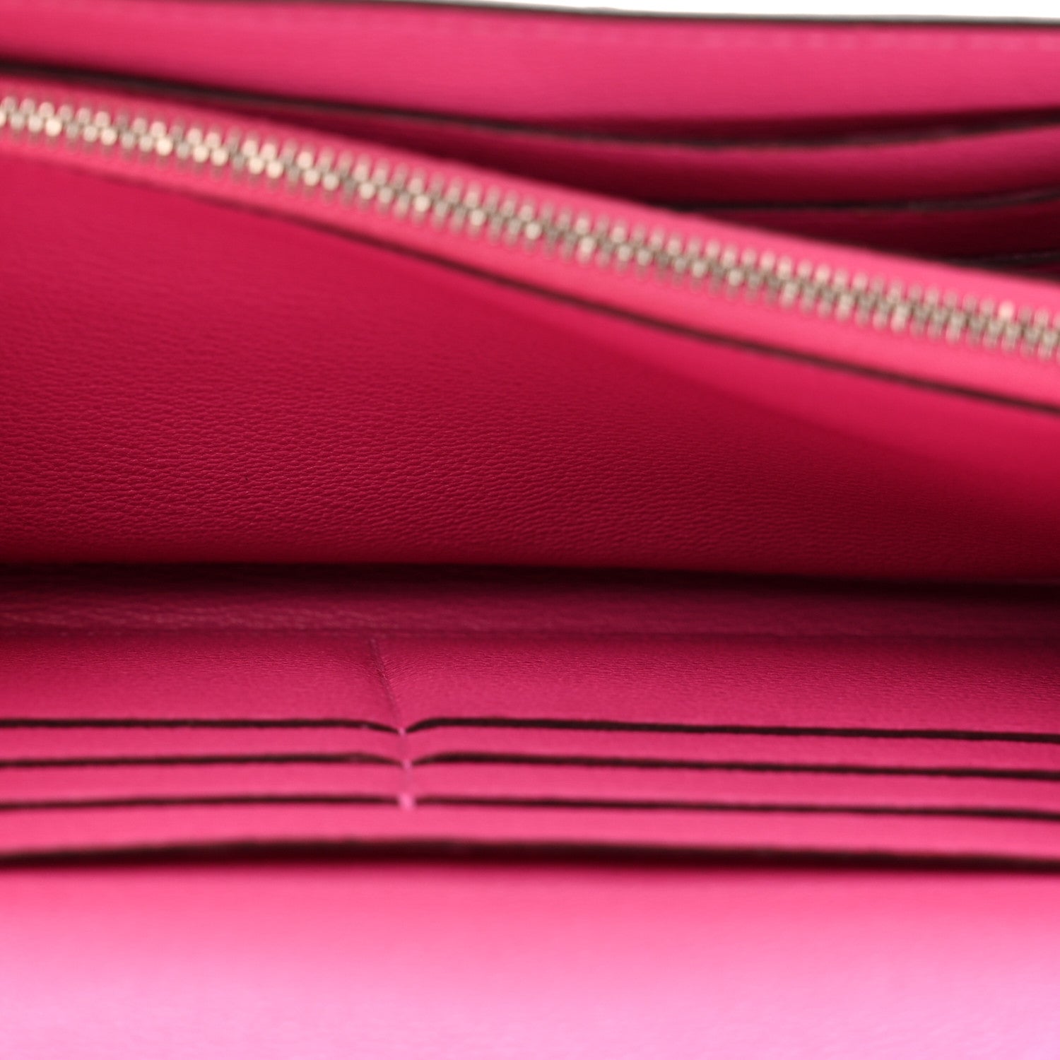 Hermes Shiny Alligator Kelly Longue Wallet Fuchsia 6 of 11