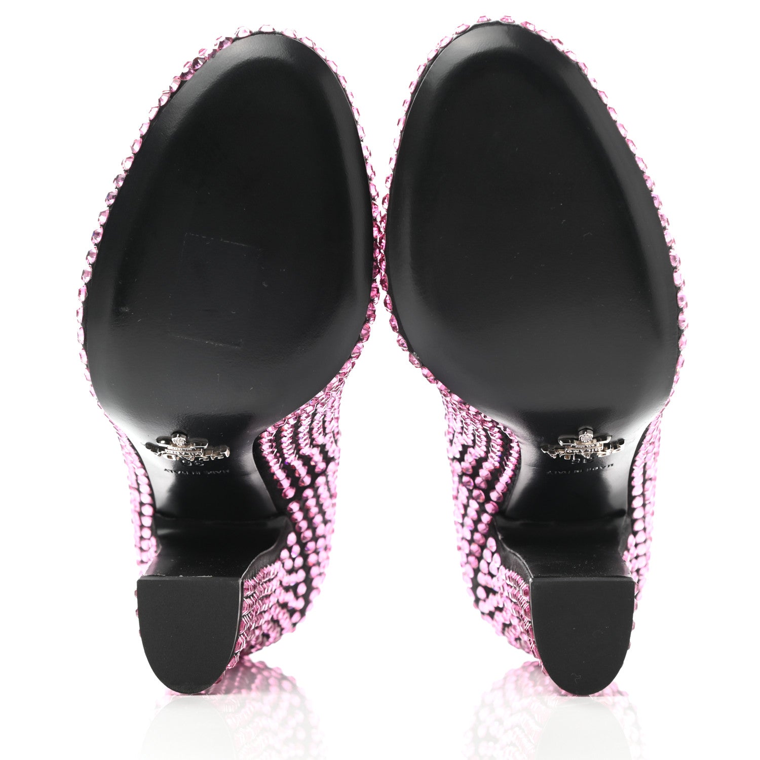 Prada Satin Crystal 105mm Pumps 36 Rosa 5 of 9