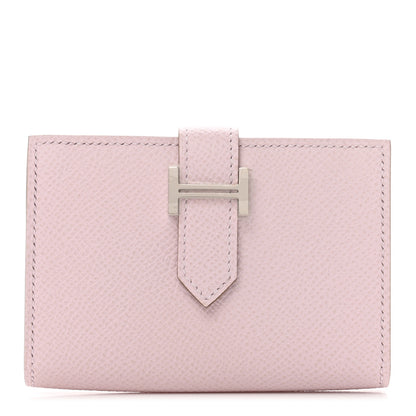 Hermes Epsom Bearn Card Holder Wallet Mauve Pale 1 of 8