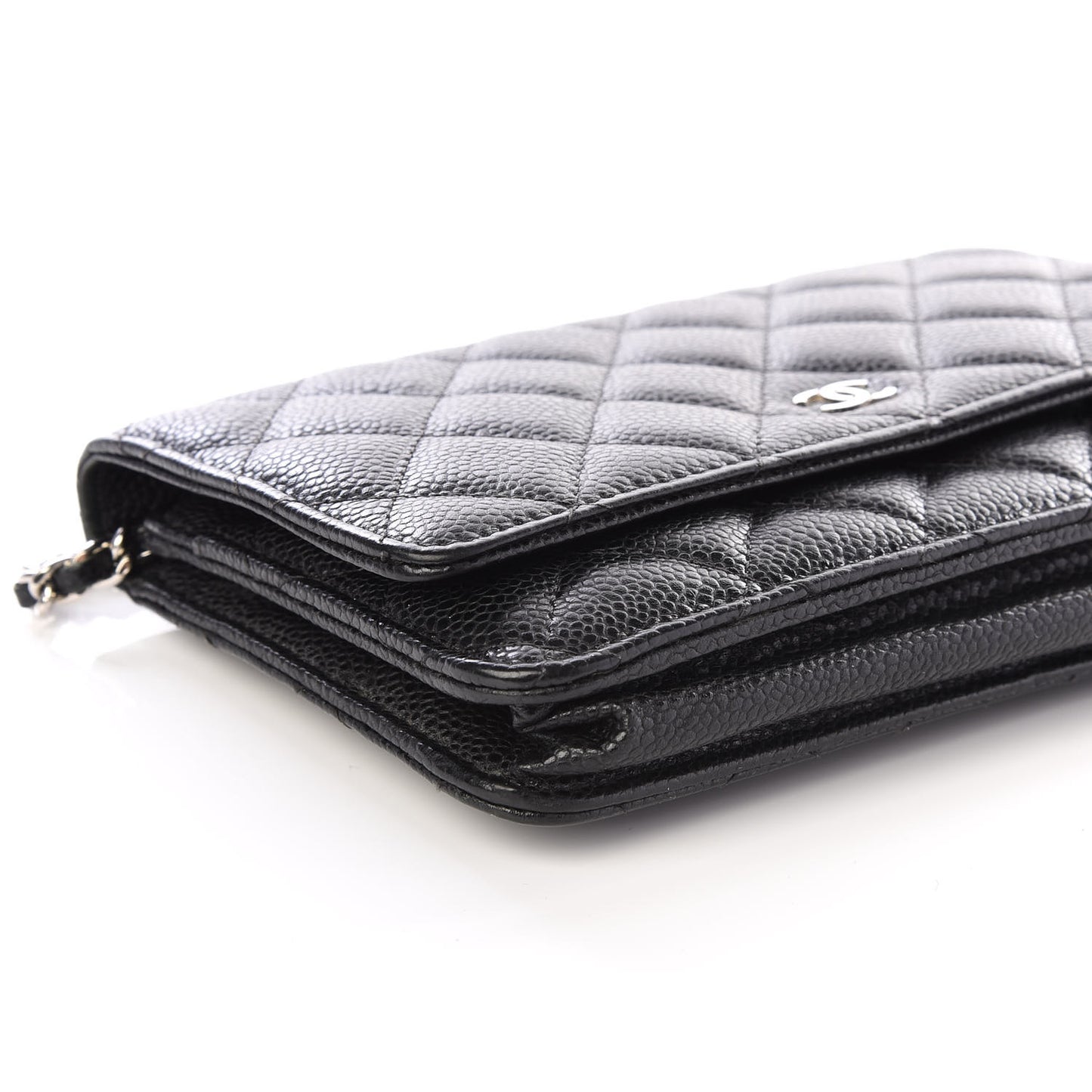 Caviar Quilted Wallet On Chain WOC Black