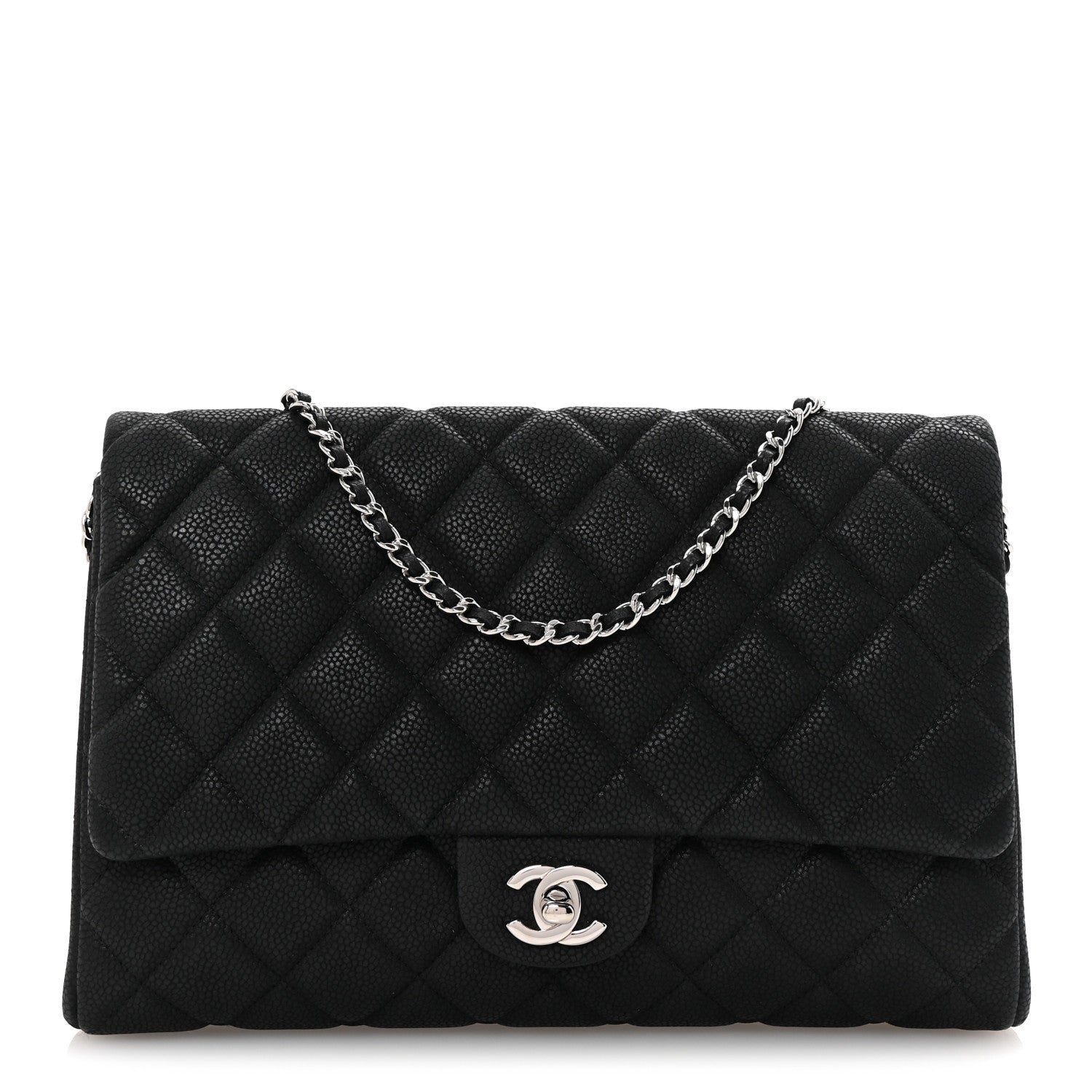 Chanel Iridescent Caviar Quilted Clutch With Chain Flap Black 1 of 10