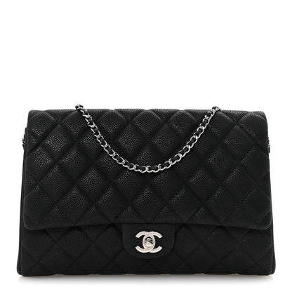 Chanel Iridescent Caviar Quilted Clutch With Chain Flap Black 1 of 10