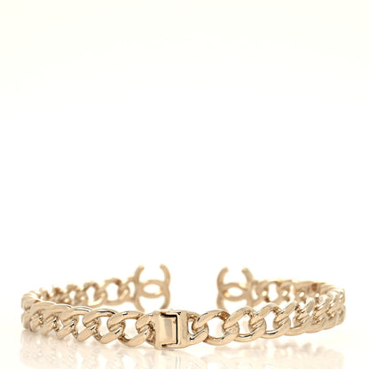 Chanel Metal CC Chain Link Choker Necklace M Gold 4 of 5
