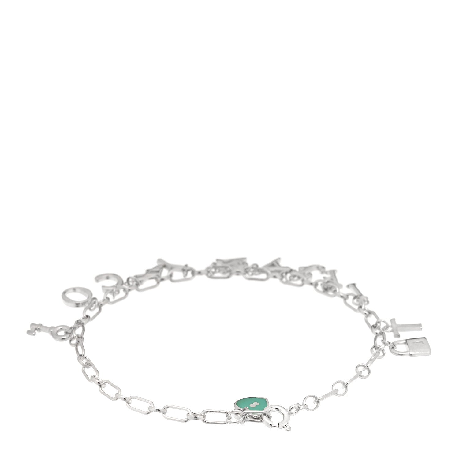 Tiffany Sterling Silver Enamel Love Notes Logo Charm Bracelet Blue 2 of 4