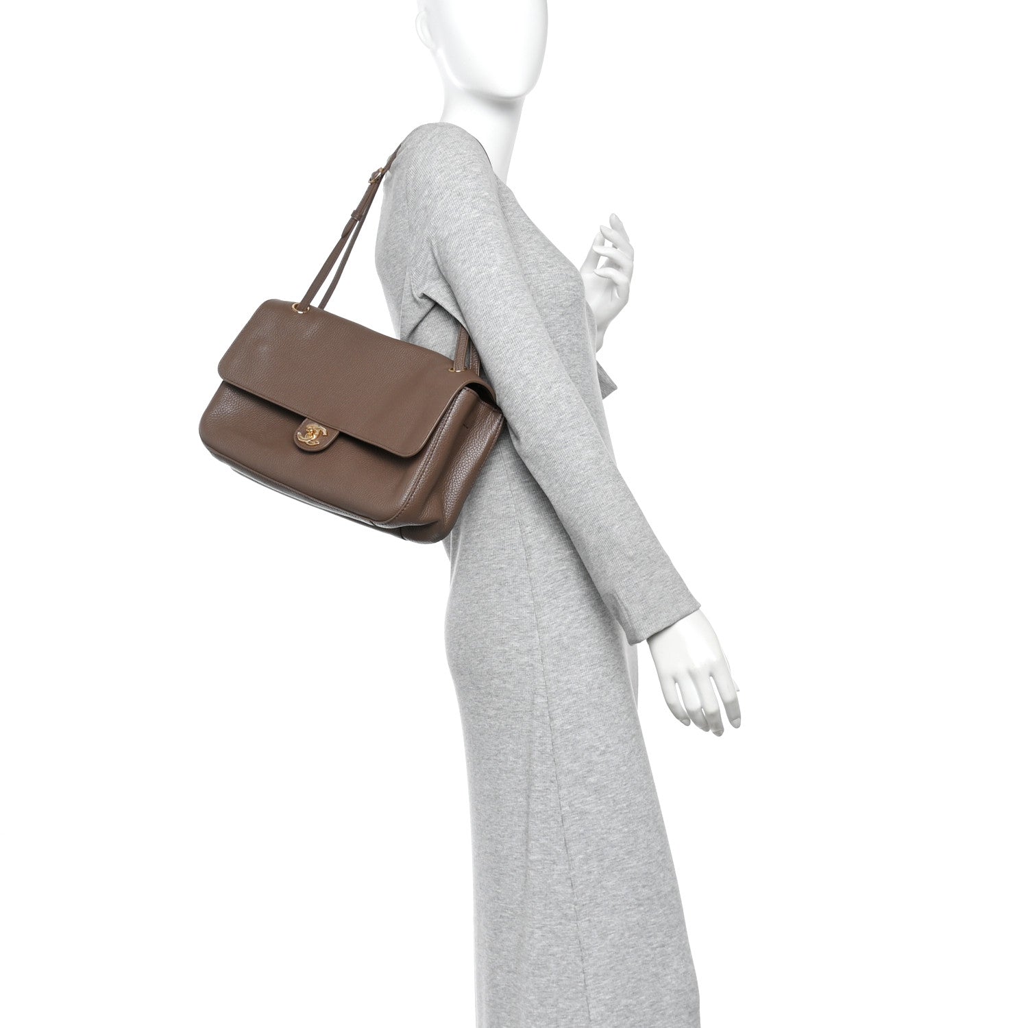 Chanel Grained Calfskin Small Souplissimo Maxi Flap Light Brown 2 of 10