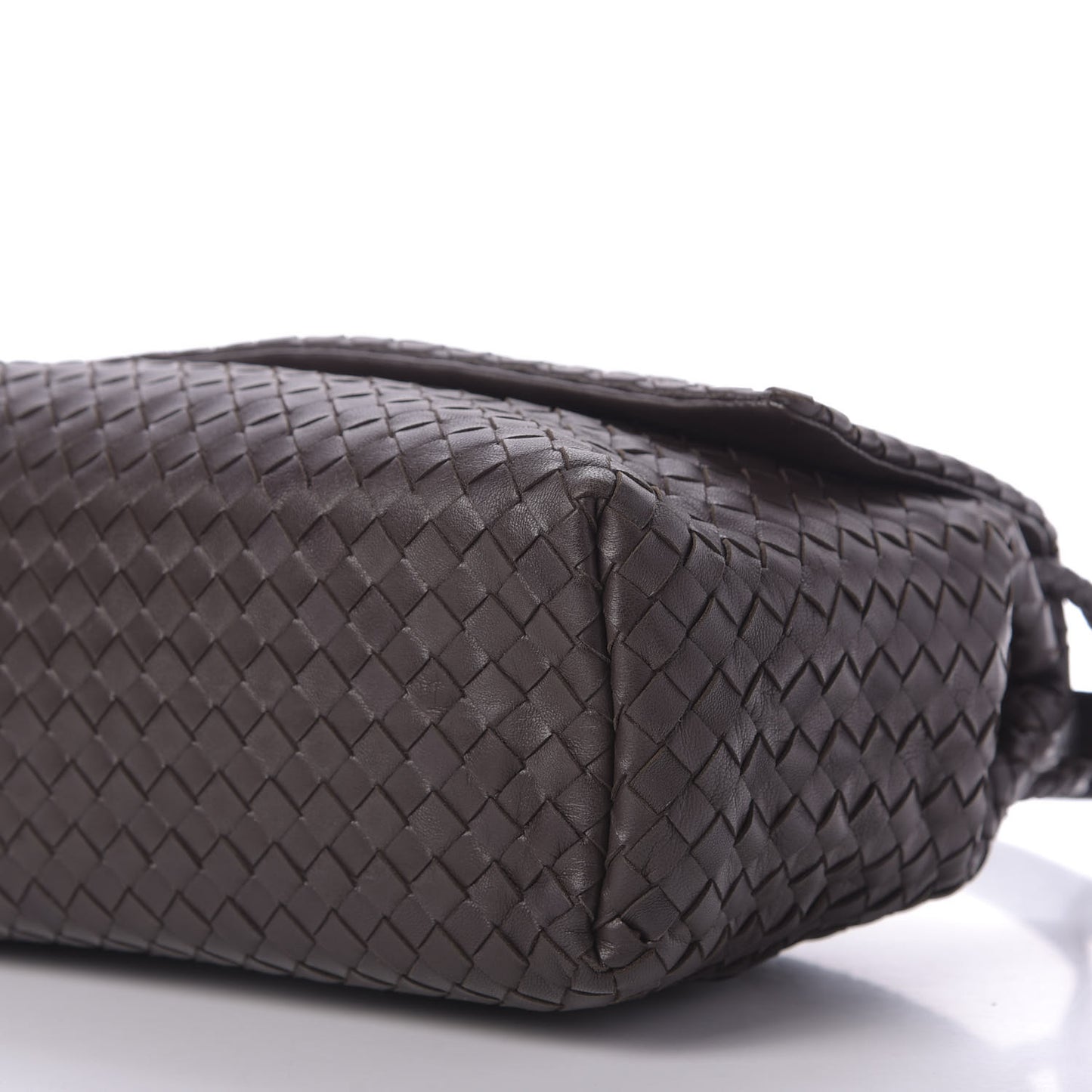 Nappa Intrecciato Flap Shoulder Bag Ebano