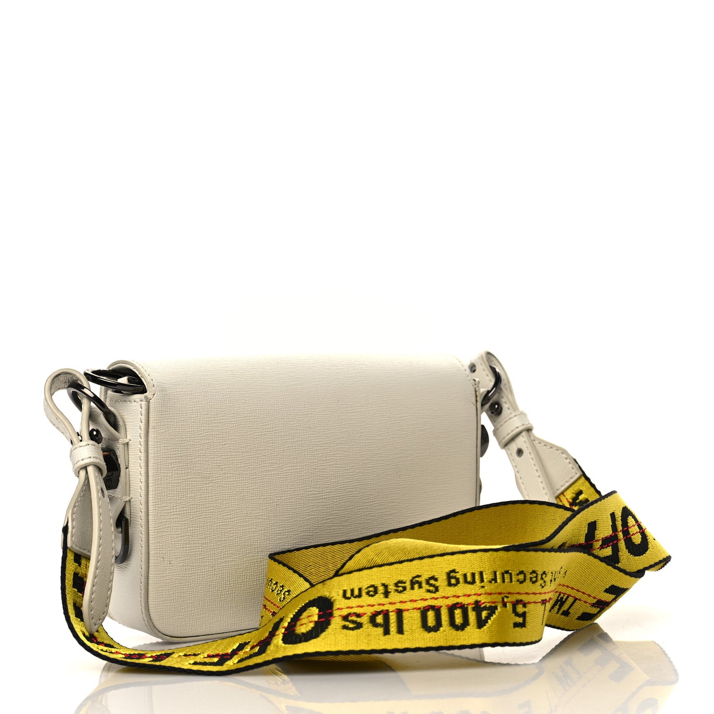Saffiano Binder Flap Bag White